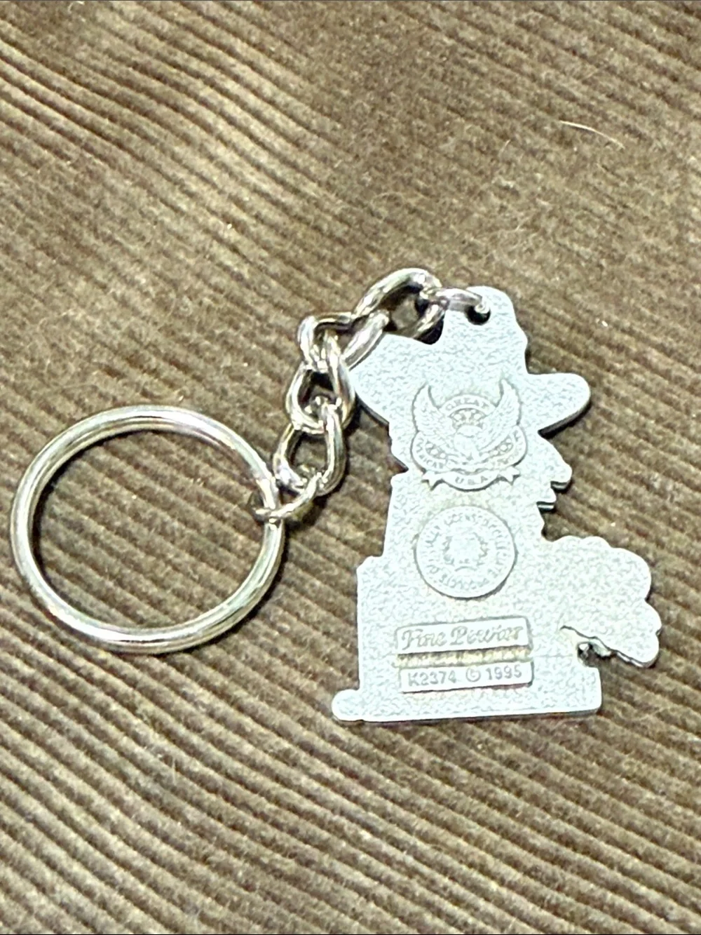 1995 Vintage Ole Miss Rebels Keychain - Red and Silver Fan Accessory